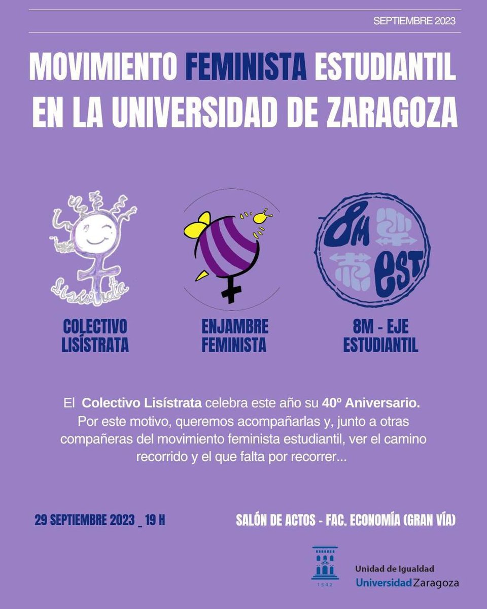 AnguloEgea's tweet photo. Esta tarde hablaremos de feminismo en @unizar Y lo vamos a disfrutar. Vengan!!!! @igualdadunizar @ZGrados @Observa_Innova @laaab_es https://t.co/I5J2LzBdQM