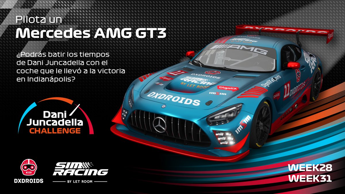 🔴🔵🟠 WEEK28 1/4 #ChallengeDaniJuncadella

¡Aprovecha el fin de semana para intentar batir el récord de <a href="/dani_juncadella/">Dani Juncadella</a> en Simracing by Let Room! 

🏁 Brands Hatch
🏎️ Mercedes AMG GT3 
ℹ  letroom.io/simracing

🏆¡El mejor del mes ganará unos guantes firmados por el piloto!