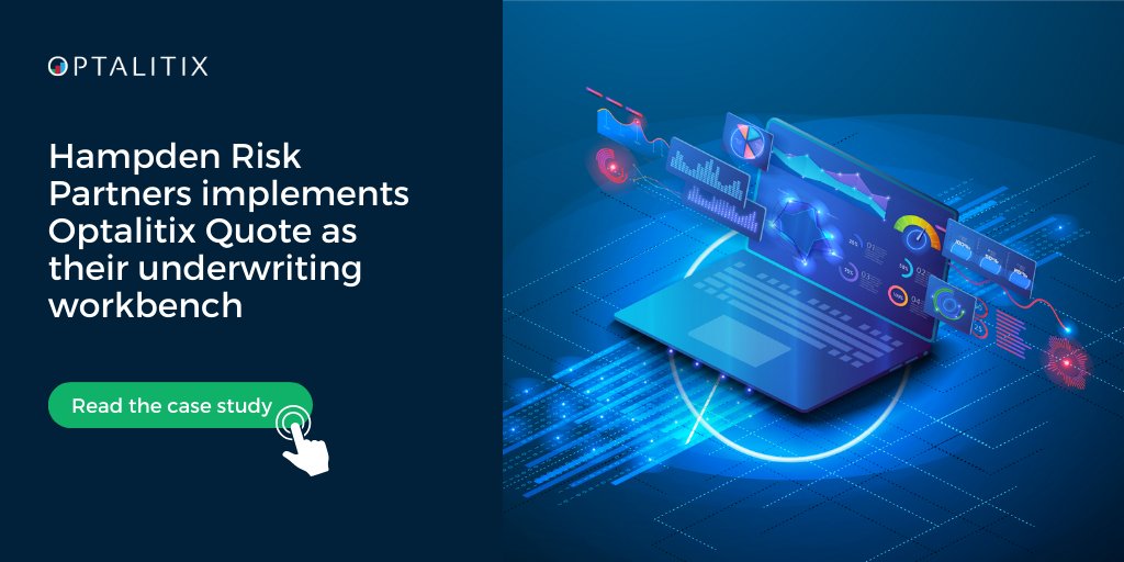 optalitix's tweet image. We are very excited to announce that Hampden Risk Partners has implemented Optalitix Quote as their underwriting workbench.

Quote has allowed HRP to demonstrate to Lloyd’s a significant progression in their systems and controls.

bit.ly/3EUSoZo