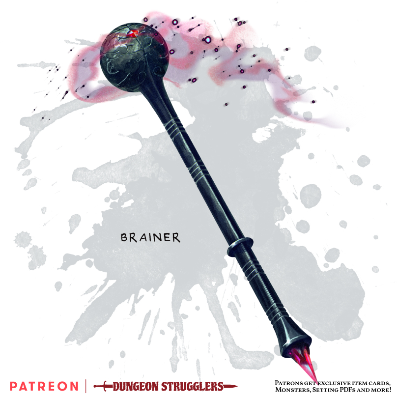 DStrugglers's tweet photo. Brainer
Weapon (mace), legendary (requires attunement)

https://t.co/k1GJWkMne0

#DungeonStrugglers #DnD #ttrpg #dndart #dnd5e #dungeonsanddragons #5e #WotC #digitalart #illustration #fantasy #art https://t.co/GtNF532oDy