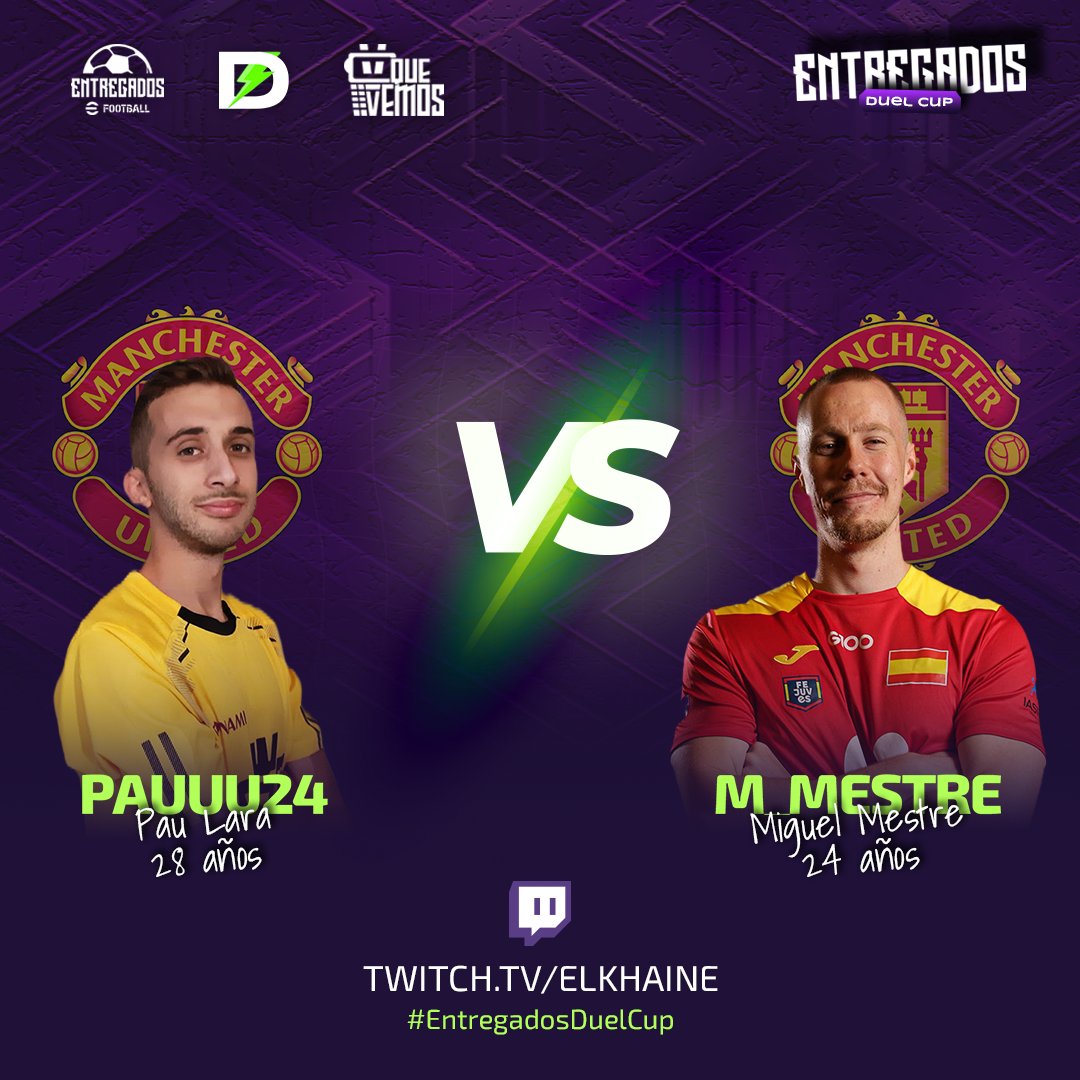 ¡Leyendas en la #EntregadosDuelCup! 

Una enfrentamiento entre dos titanes: <a href="/M_Mestre/">MARIA MESTRE</a> vs <a href="/Pau_lara24/">Pau Lara Soler</a>. Dos campeones dispuestos a dejarlo todo en el campo. ¡Prepárate para la acción! 🔥

¿Quién avanzará para la siguiente etapa? 🏆

¡No te lo pierdas en twitch.tv/elkhaine!