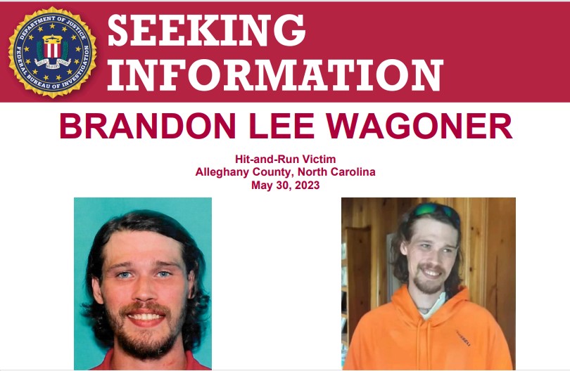 The #FBI is seeking information about the hit-and-run death of Brandon Lee Wagoner. His body was found May 30, 2023, on the Blue Ridge Parkway near milepost 221 in Alleghany County, North Carolina: fbi.gov/wanted/seeking…