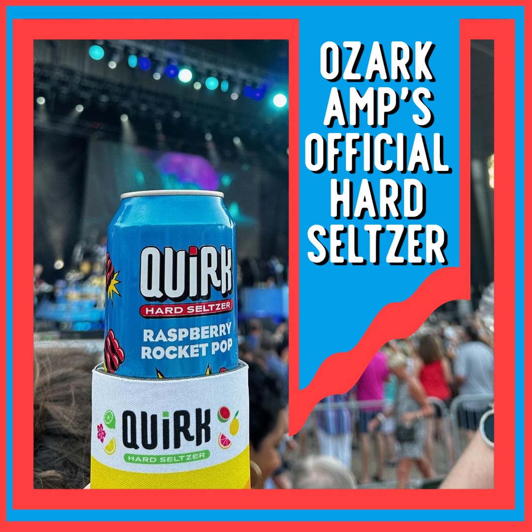 Quirk is the Ozark Amphitheater's official hard seltzer. Try Raspberry Rocket Pop at the next show! @Boulevard_Beer