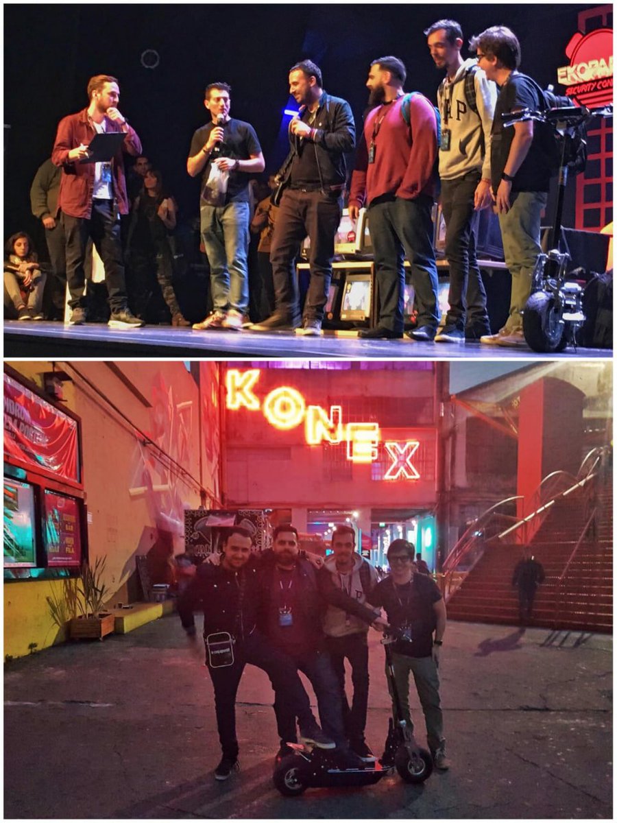 Momento #retroeko: Hace 6 años ganabamos, con el team <a href="/cintainfinita/">Cinta Infinita</a>, el CTF de <a href="/base4sec/">BASE4 Security</a> en <a href="/ekoparty/">Ekoparty | Hacking everything</a> y nos llevabamos de premio un monopatin a motor.
