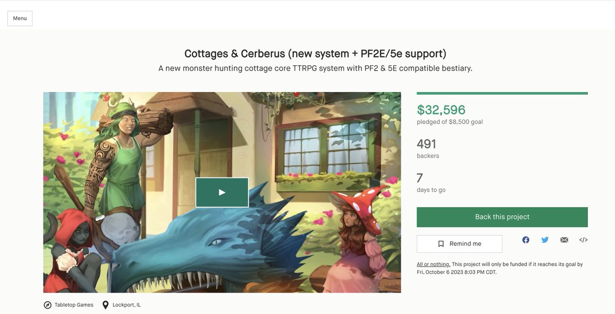 It is mind blowing how close we are to 500 backers! 
#ttrpg #DnD #pathfinder  #TTRPGs