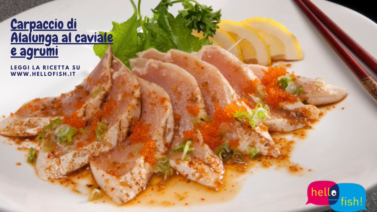 Tra le preparazioni che vedono protagonista l'Alalunga troviamo quelle al vapore, arrosto, al forno, fritte o in umido, ma anche sott'olio. Se vuoi assaggiare una #ricetta, prova il Carpaccio di Alalunga al caviale e agrumi: hellofish.it/it/ricette-por…