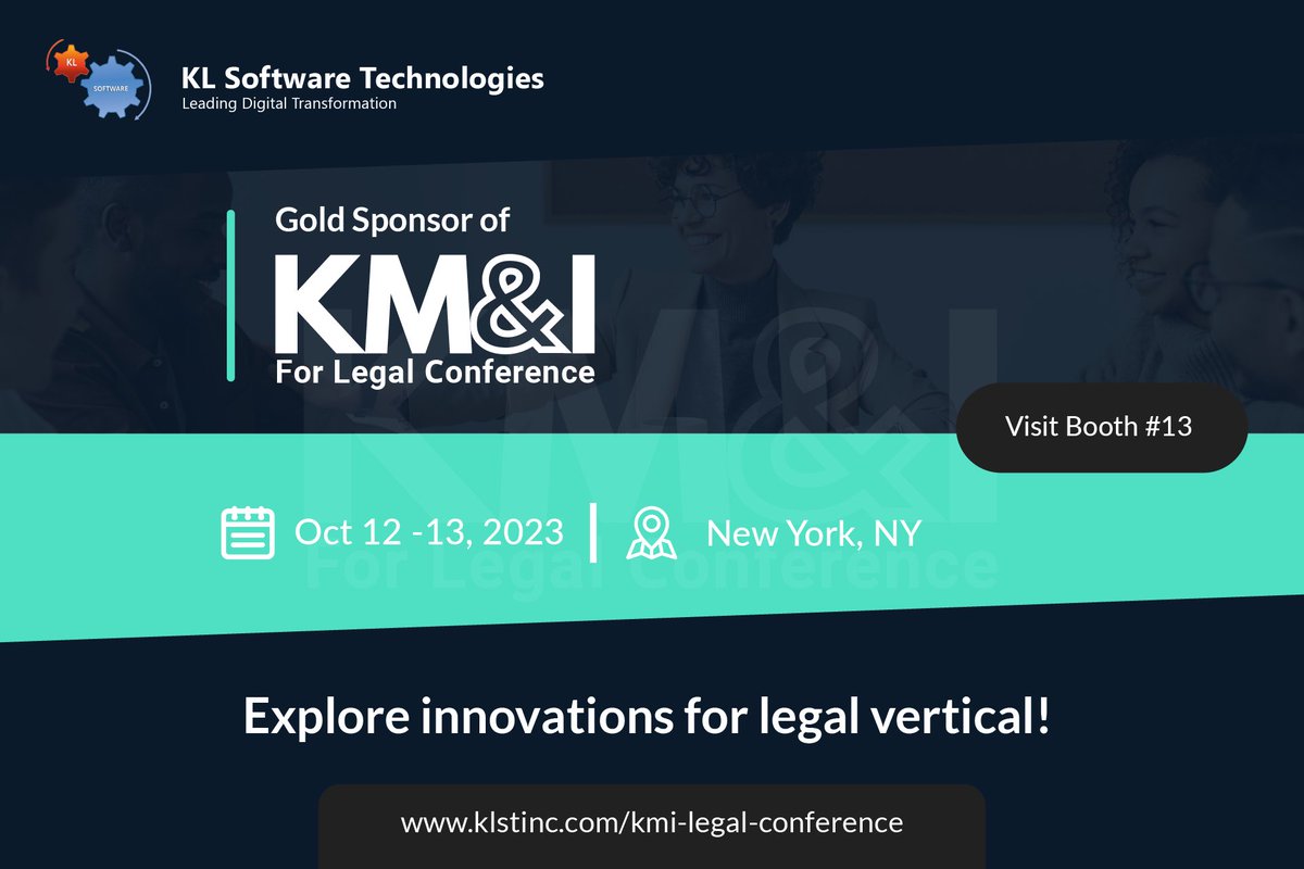 Excited to be Gold Sponsor KM&amp;I For Legal Conference in New York. kmiforlegal.com #KMI2023.
#legal #amlaw #legalinnovation #legaltech #legalconference #sponsor #Microsoftteams #SharePoint #Cloud