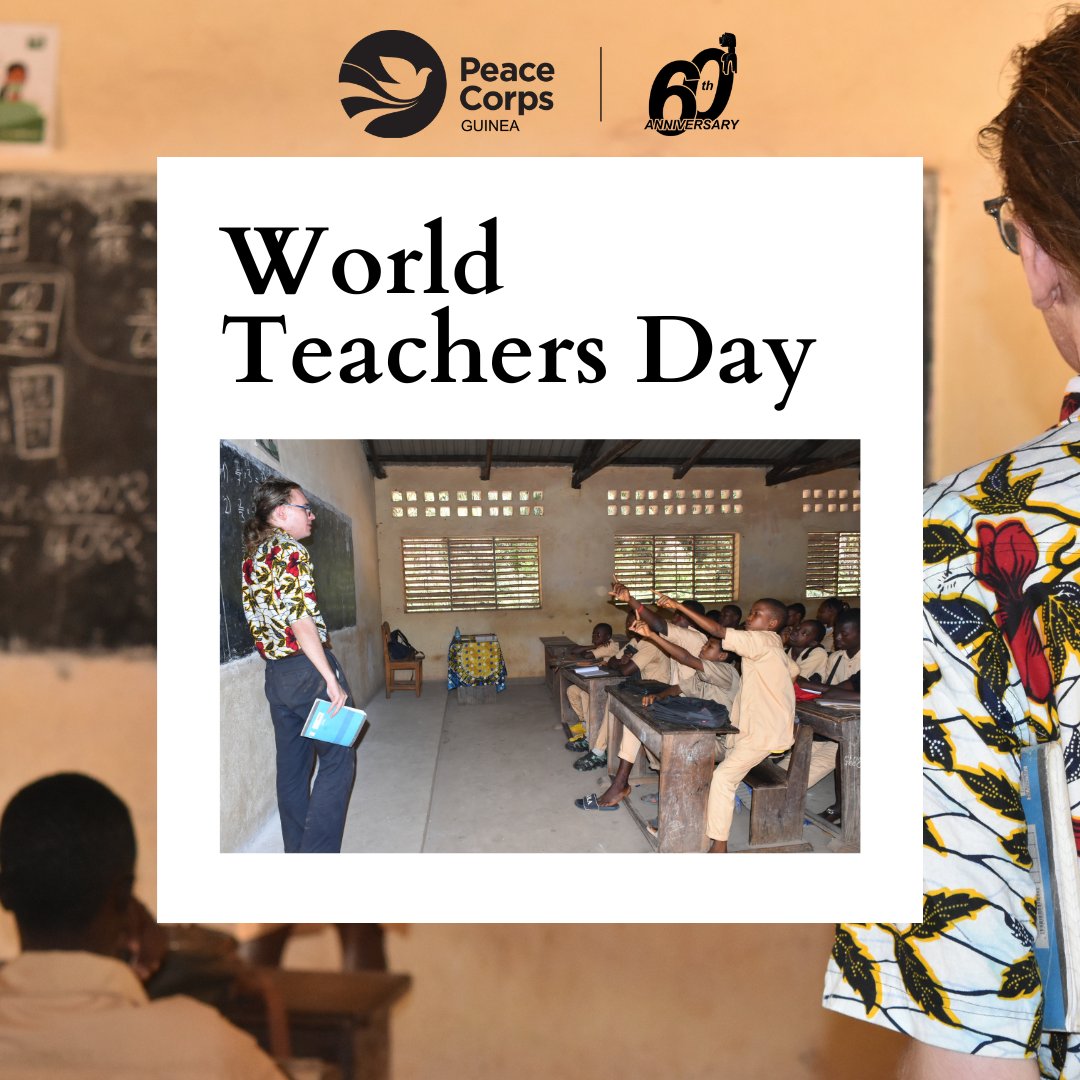 Today, we celebrate the incredible teachers who are lighting the path to a brighter future in Guinea and beyond. Their dedication to education and community development is making a lasting impact. 
#WorldTeachersDay #PeaceCorpsGuinea
