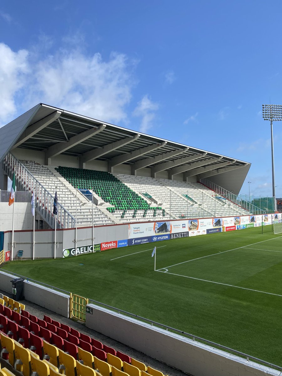tallaghtstadium's tweet photo. Sunshine and shadows on the north stand https://t.co/nOyRvBblYB