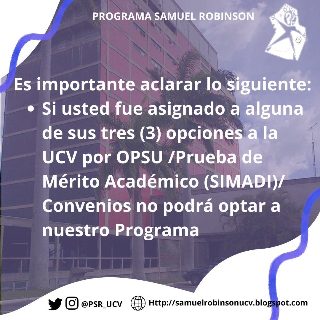 Programa Samuel Robinson - UCV tweet media