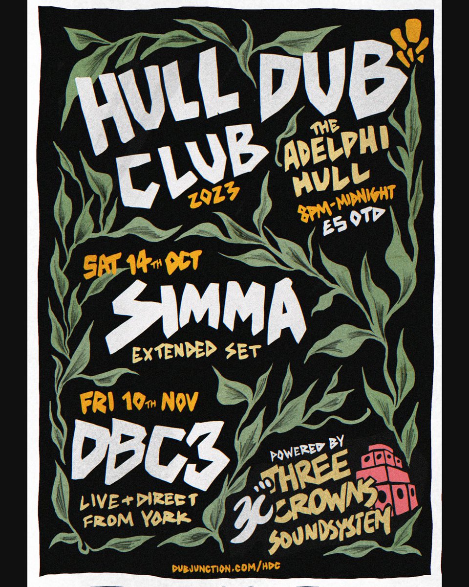 Hull Dub Club returns in two weeks to <a href="/TheAdelphiClub/">The New Adelphi Club</a>! 

14th Oct: <a href="/simmadub/">Nathan Simm</a> 
10th Nov: <a href="/thedbcthree/">Dbc3</a> 

Powered by Three Crowns Soundsystem

8pm to midnight - £5 on the door