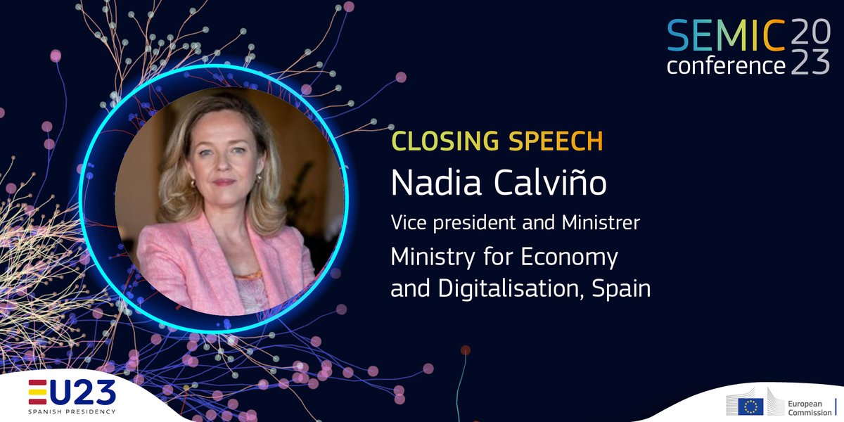 Interoperable Europe (@interoperableeu) on Twitter photo It is with the greatest honour that we announce the participation of Spanish Vice-President and Minister for Economy and Digitalisation <a href="/NadiaCalvino/">Nadia Calviño</a> in the closing session of the #SEMIC2023🎇Conference.
Register now and be there with us in Madrid!
👉semic2023.eu It is with the greatest honour that we announce the participation of Spanish Vice-President and Minister for Economy and Digitalisation <a href="/NadiaCalvino/">Nadia Calviño</a> in the closing session of the #SEMIC2023🎇Conference.
Register now and be there with us in Madrid!
👉semic2023.eu