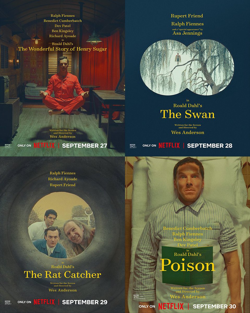 esthernavarrok's tweet photo. Gracias @netflix 👌🏻🫶🏻. #wesanderson #shortmovies https://t.co/vHCI7TsUby
