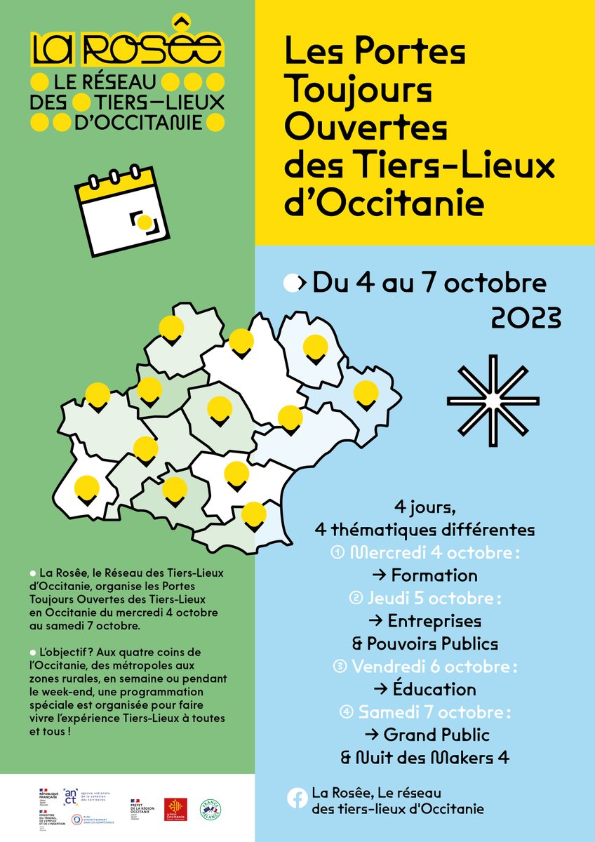 illusionmacadam's tweet photo. La Rosêe organise "Les Portes Toujours Ouvertes des Tiers-Lieux en Occitanie". Mercredi 4 octobre de 14H à 15H vous êtes les bienvenues à la Halle @Tropisme pour une visite à la découverte de ce tiers-lieux entrepreneurial et créatif !
✚ inscription : https://t.co/NVPkd0q88Q https://t.co/IMB4tduEhB