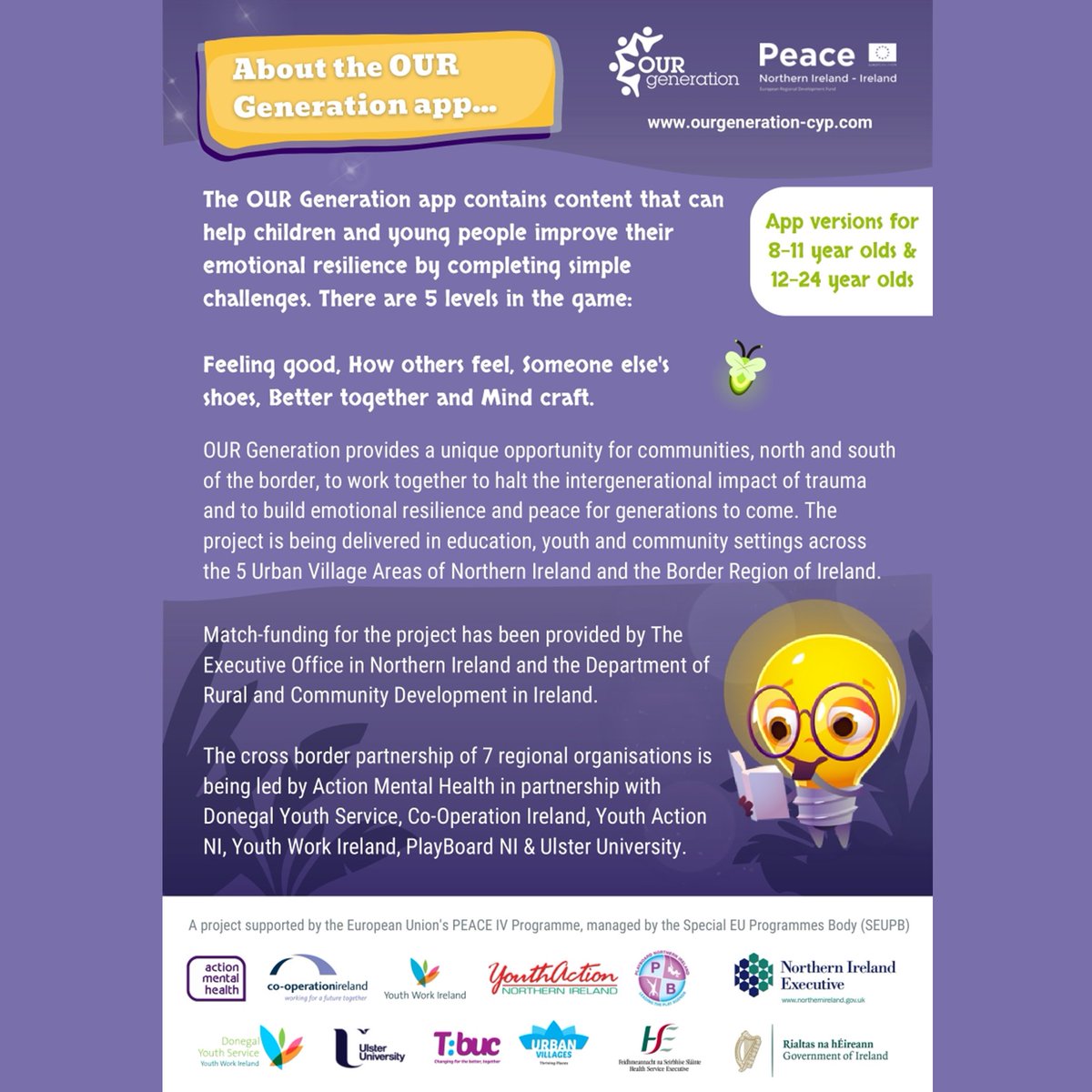 The DYS are introducing the new APP created by the Our Generation project that will teach young people about mental health in a fun way. To find out more go to ourgeneration-cyp.com and click on find out more.