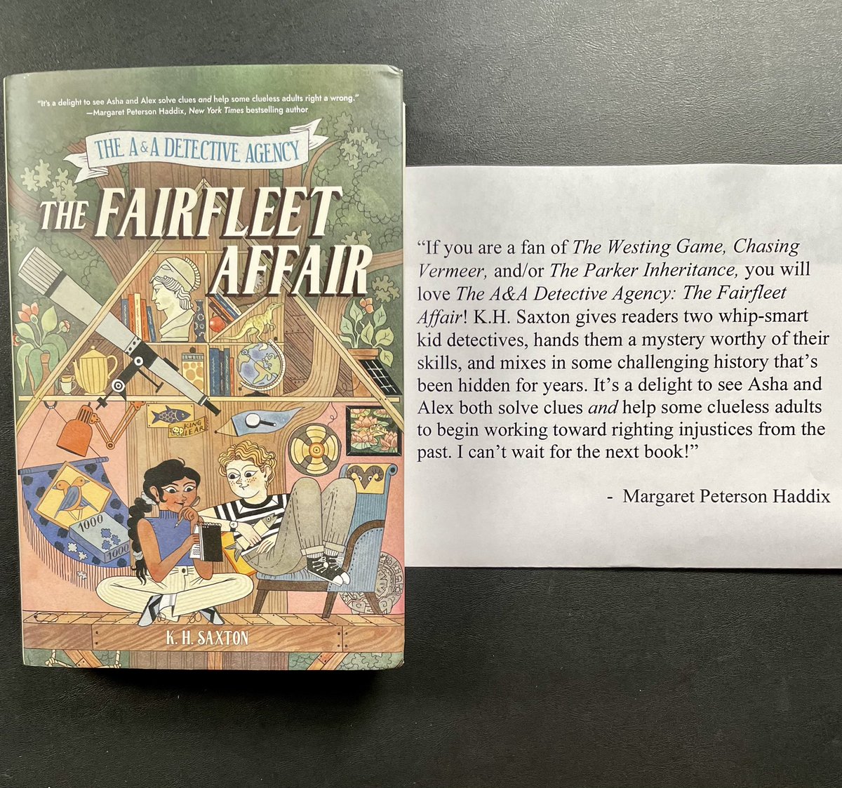 One of my favorite books of 2023 finally came out this month: THE FAIRFLEET AFFAIR by K.H. Saxton. I was lucky enough to receive an early copy, so I can tell everyone how good it is. This is one of those books I would have read again and again as a kid! @UnionSquareKids