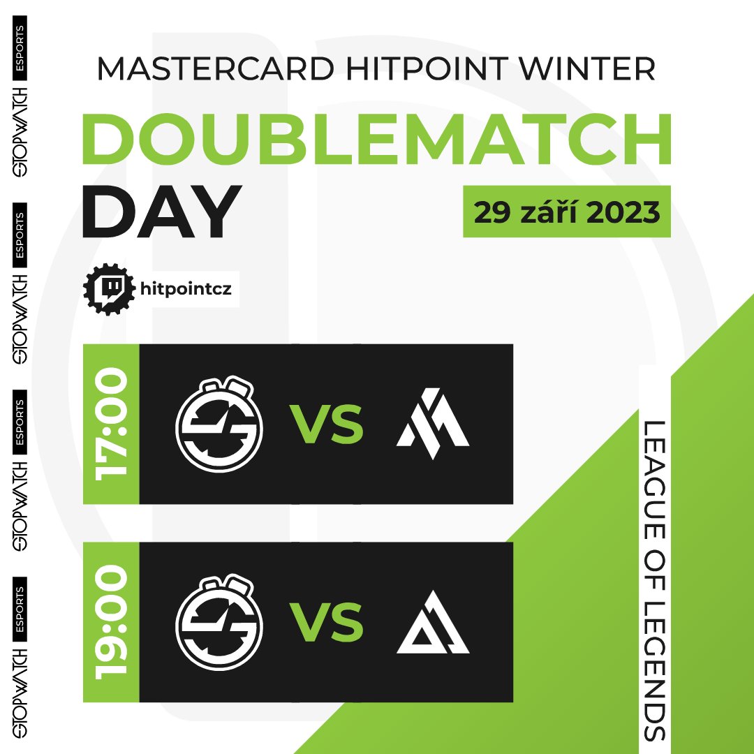 STOPWATCH eSports (@stopwatchesport) on Twitter photo Dnes nastupujeme rámci <a href="/hitpointcz/">Hitpoint.cz</a> Winters ke svým prvním zápasům!
Doražte na stream Hitpointu a podpořte naše kluky! Bohužel dnes hrajeme v oslabení z důvodu že náš Support z Rodinných důvodů nemůže dnes hrát a místo něj nastupuje náš trenér. Dnes nastupujeme rámci <a href="/hitpointcz/">Hitpoint.cz</a> Winters ke svým prvním zápasům!
Doražte na stream Hitpointu a podpořte naše kluky! Bohužel dnes hrajeme v oslabení z důvodu že náš Support z Rodinných důvodů nemůže dnes hrát a místo něj nastupuje náš trenér.