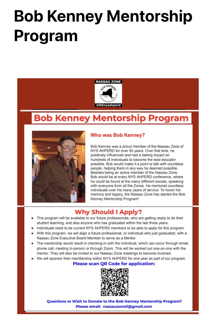 Megaera Regan (she/her) (@megaerar) on Twitter photo You can never have too many mentors! I strongly urge <a href="/NYSAHPERD/">NYS AHPERD</a> future professionals and new (1 or 2 years) PE teachers to apply! Great program honoring a great man and mentor! <a href="/hoppermanhpe/">Henry Opperman</a> <a href="/AlyssaPicillo/">alyssa.picilloPE</a> <a href="/ASCIBELLIPE/">AJ (Anthony) Scibelli</a> <a href="/NZnysahperd/">Nassau Zone</a> You can never have too many mentors! I strongly urge <a href="/NYSAHPERD/">NYS AHPERD</a> future professionals and new (1 or 2 years) PE teachers to apply! Great program honoring a great man and mentor! <a href="/hoppermanhpe/">Henry Opperman</a> <a href="/AlyssaPicillo/">alyssa.picilloPE</a> <a href="/ASCIBELLIPE/">AJ (Anthony) Scibelli</a> <a href="/NZnysahperd/">Nassau Zone</a>