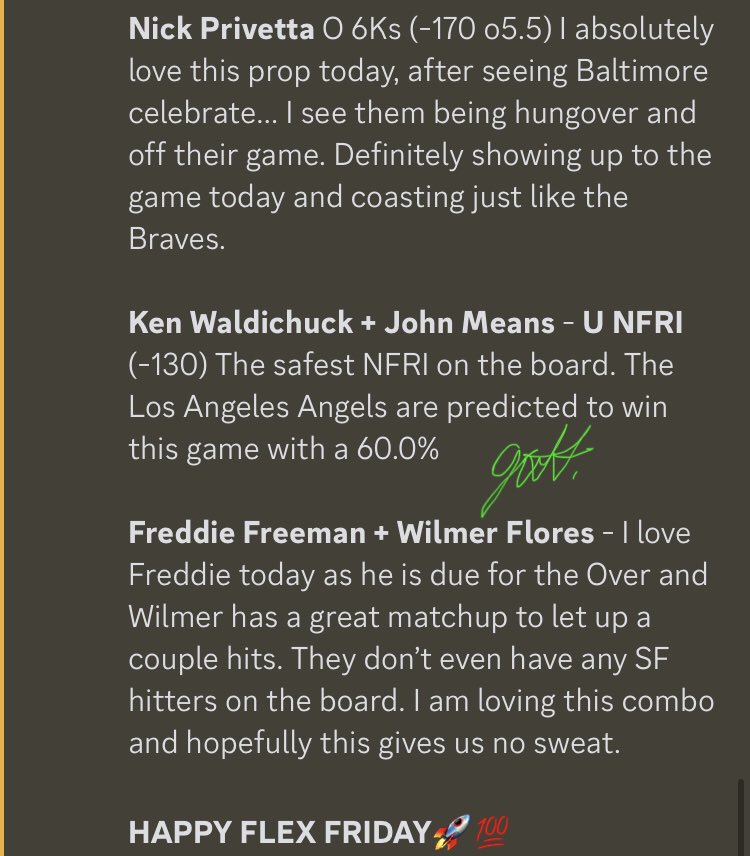 gattiprops's tweet image. LET’S SEE SOME GREEN BEANS ✅🟩🚀🔥

Loving all of these props today, everything seems to align. 👨🏼‍🔬🍀

May God bless us today with another 6/6! 🏧🏧👨🏼‍🍳

#prizepicks #underdog #SleeperPicks #MLB #MLBPicks

TAP IN IF YOU HAVEN’T ALREADY, LEMME FEED YA✍🏽✍🏽🐐🐐