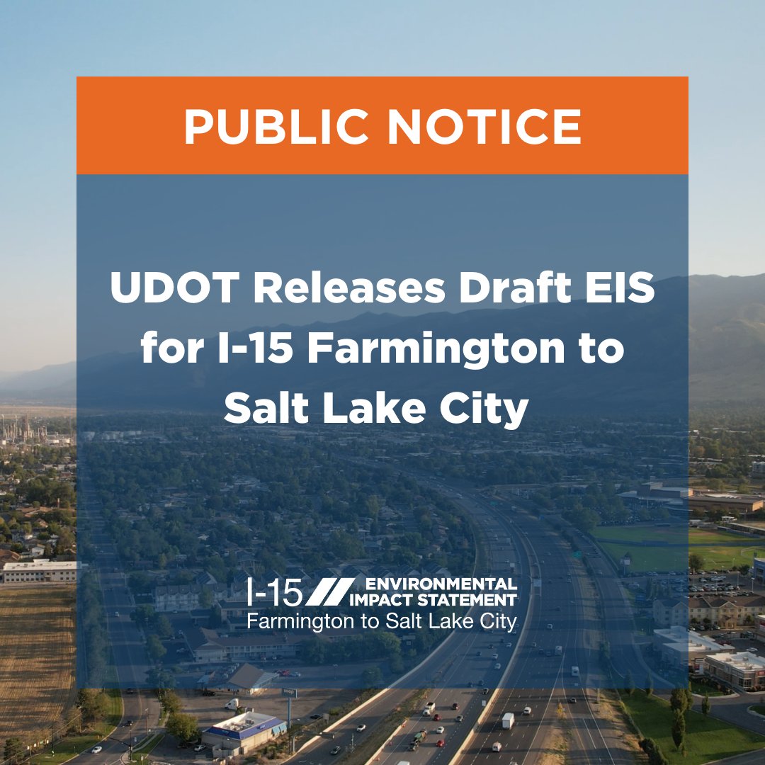 UDOTRegionOne's tweet photo. The study team is looking for feedback
➡️Review the Draft EIS
➡️Attend a public meeting on 10/16, 10/17 or 10/18
➡️Comment on the I-15 EIS website through 11/13

@DavisCountyComm @nslchat @BountifulCityUT
@centervilleut @FarmingtonCity @woodscrosscity
@westbountiful https://t.co/aJUXvkWF0f