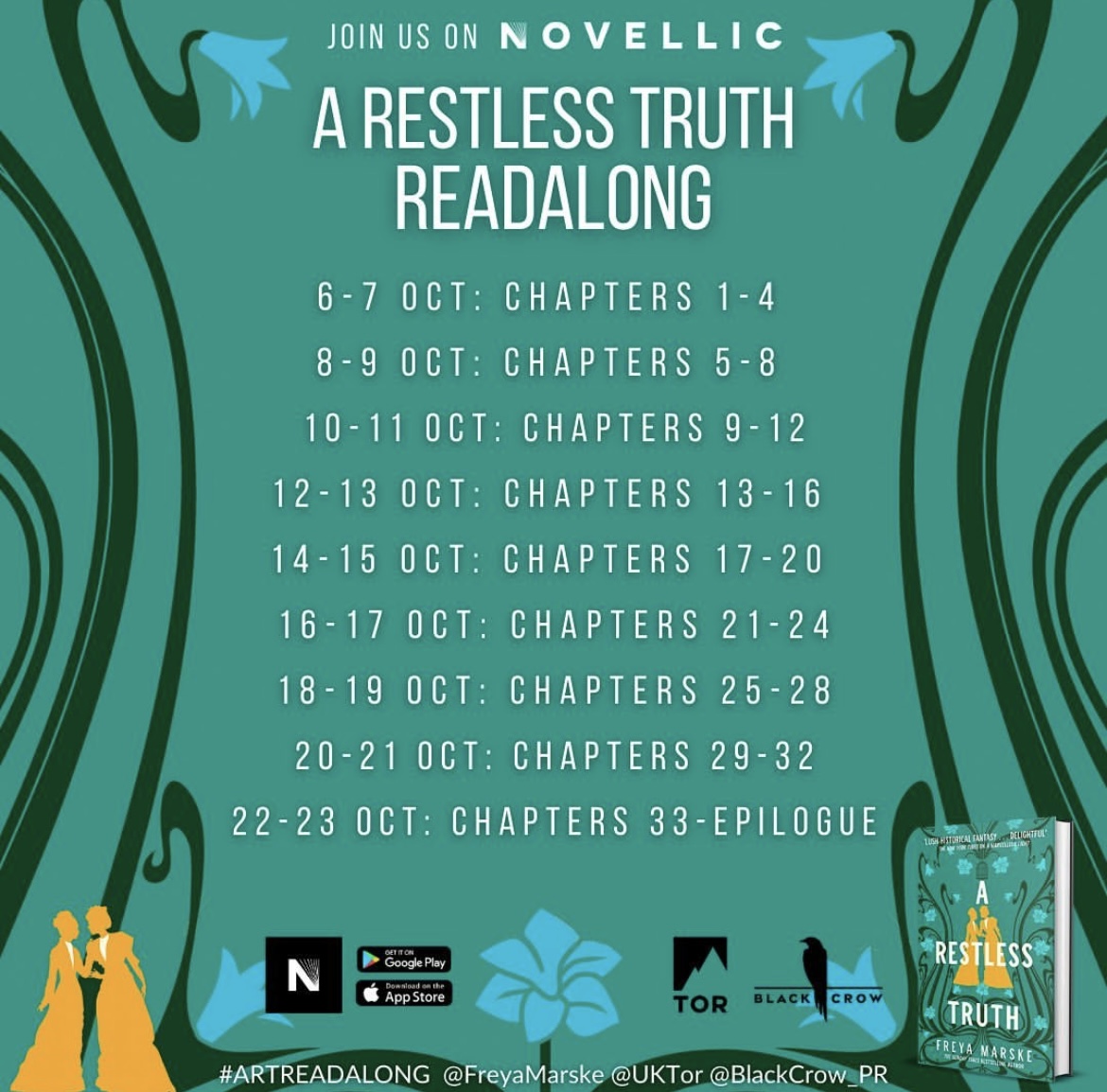 BeNovellic's tweet photo. We are thrilled to announce that we'll be celebrating the brilliant @freyamarske's #ARestlessTruth with a #readalong!

This sapphic locked-room #murdermystery is going to absolutely thrill you! Will you be joining us?

@blackcrow_pr @panmacmillan

#romantasy #historicalfiction https://t.co/1kjoa8Ts0a