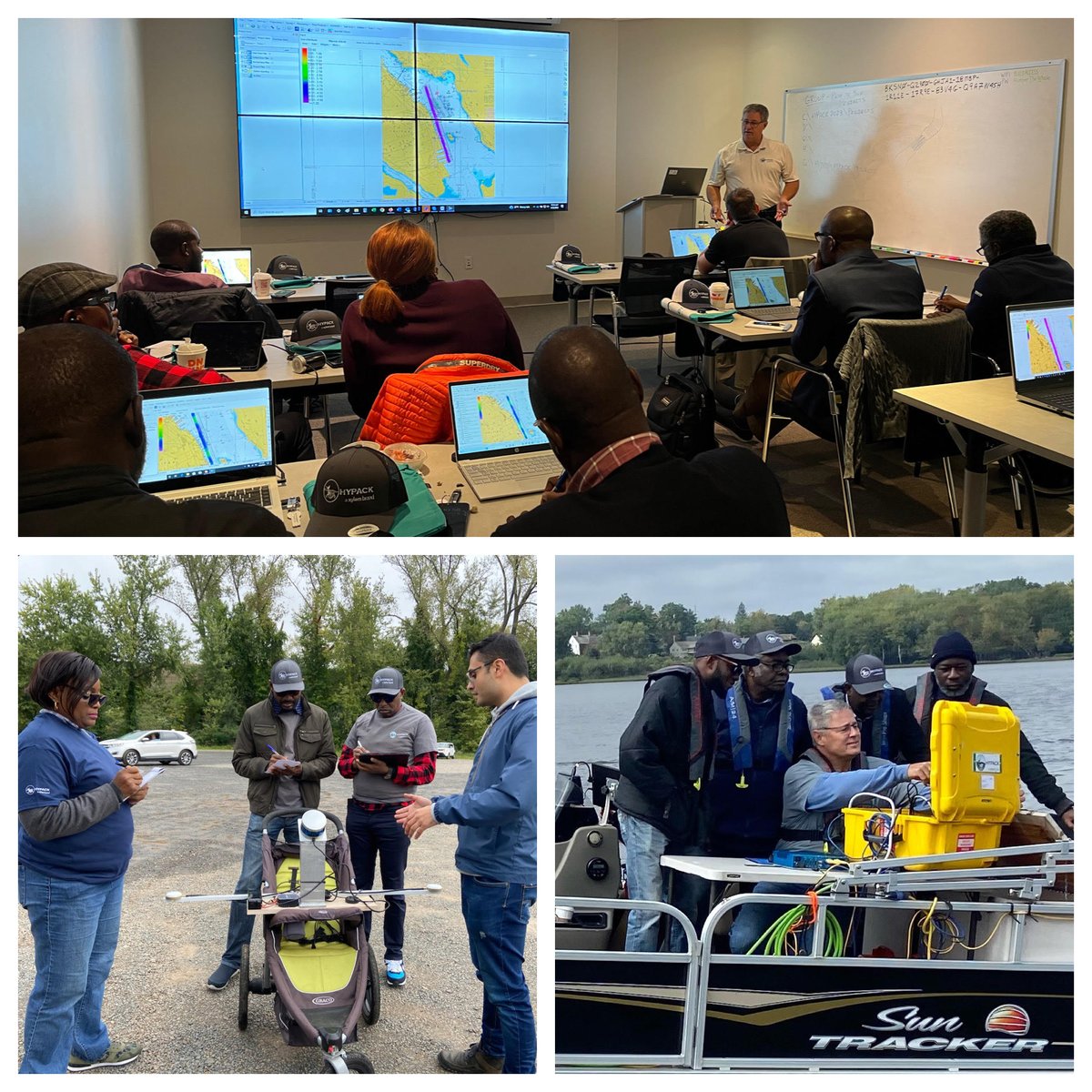 Attendees collected multibeam data from the Ping DSP &amp; learned how sound velocity differences between a cove &amp; a river can affect data. They also conducted a LiDAR demonstration, focusing on the elements involved in LiDAR systems and emphasizing data collection in vegetated areas