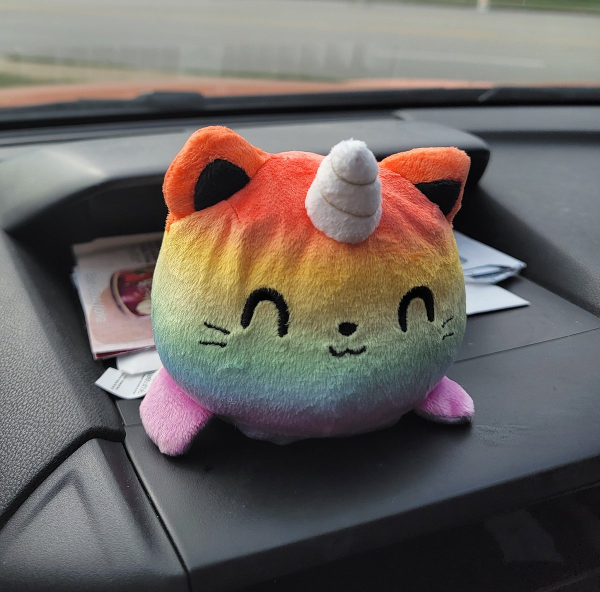 WhitCake's tweet image. It's a rainbow unikitty kinda day. #teeturtle #plushie