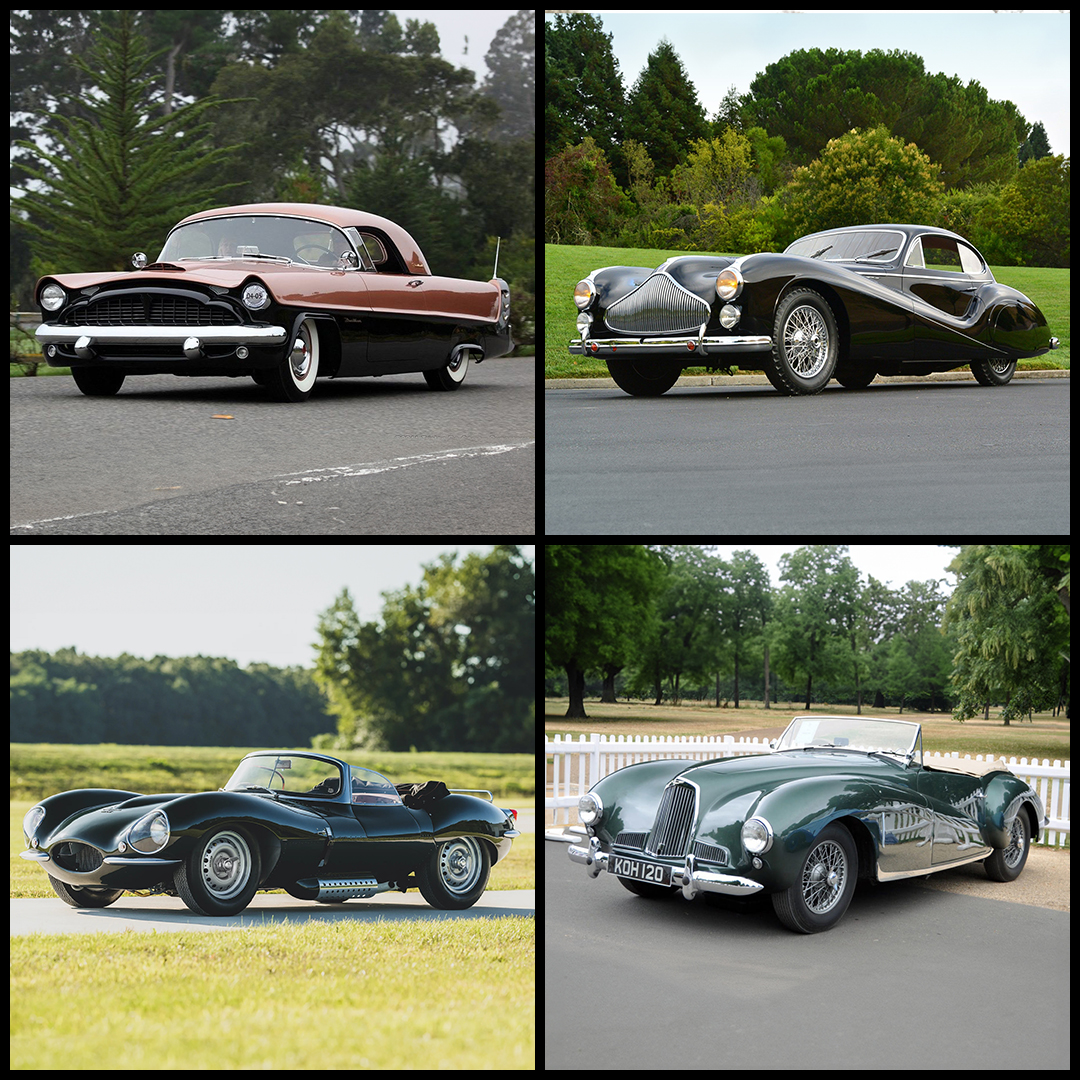 MotorCrushApp's tweet photo. Which classic mid-century car is most sought after? Vote with the corresponding emoji!​

⚡ 1954 #Packard Panther-Daytona Roadster​

🔥 1948-1951 #Talbot-Lago T26 Grand Sport​

💎 1948-1950 #AstonMartin 2-liter Sports DB1​

⭐ 1957 #Jaguar XKSS https://t.co/UUf2EOjP3q