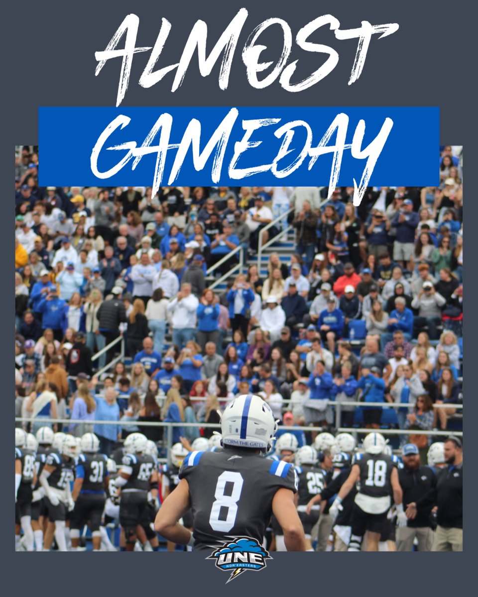 It’s #AlmostGameday in Biddeford! We made history last weekend, Nor’easter Nation! Let’s do it again. Castleton comes to town tomorrow (9/30) at 3pm. Tailgates open at 1pm. See you there!