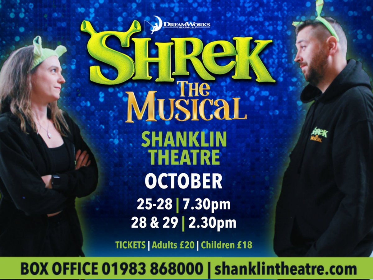 💚SHREK THE MUSICAL💚 at Shanklin Theatre during October school holidays! It's got it all... friendship, fun and farts 💨 TICKETS 🎟 from @ShanklinTheatre boxoffice 01983 868000 shanklintheatre.com