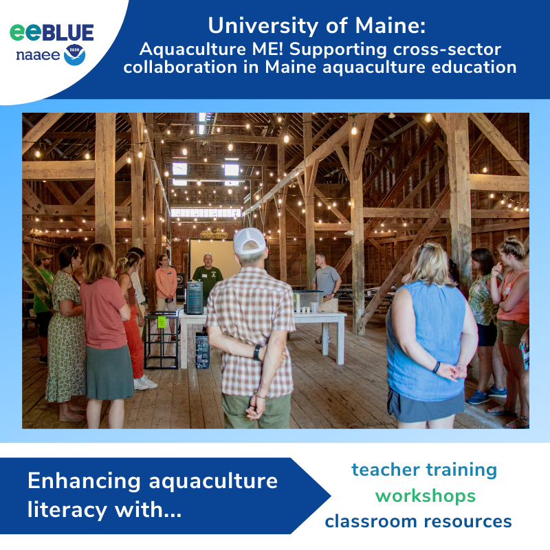 NOAAeducation's tweet photo. Celebrate #AquacultureWeek with us be learning about how Maine Sea Grant and its partners supercharged educators' abilities to deliver aquaculture programming through their #eeBLUE #AquacultureLiteracy mini-grant: https://t.co/eU71d5WP6P
@thenaaee @Maine_Sea_Grant https://t.co/q1RUFhBNwx