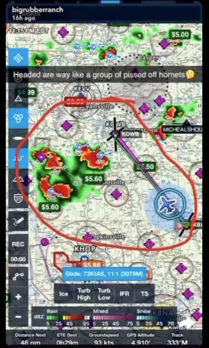 terrymeiners's tweet photo. The flight instructor was clearly aware of storms heading into his flight path with only 29 minutes left to the destination airport. He references the storm cells as "pissed off hornets."
#aviation #flightprep #weatheravoidance #situationalawareness https://t.co/BfZHM3yML2