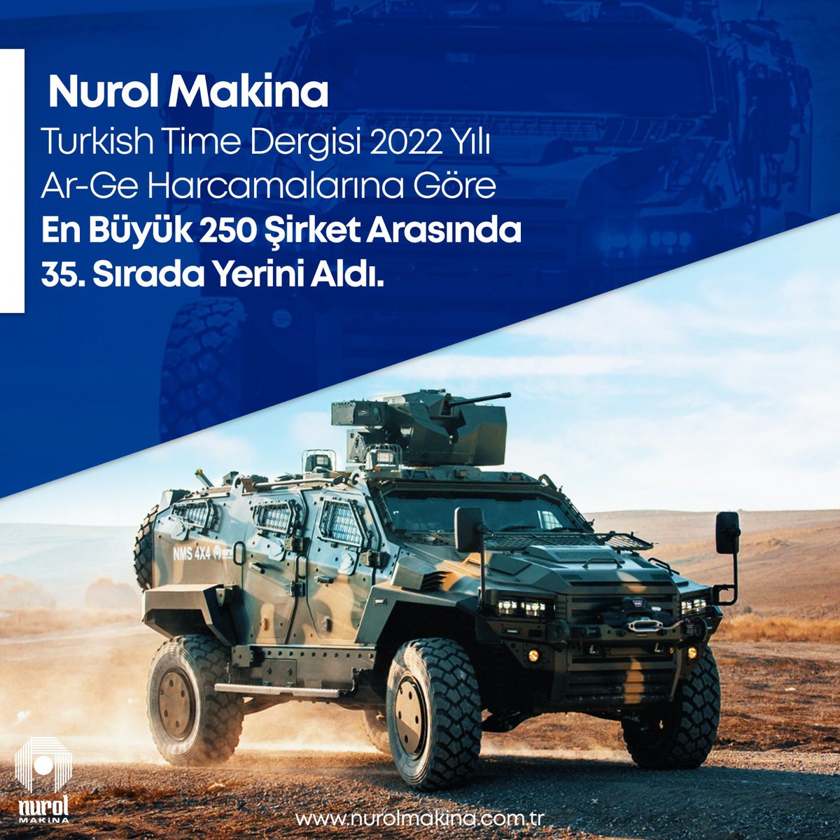 nurolmakina's tweet photo. Nurol Makina Turkish Time Dergisi 2022 Yılı Ar-Ge Harcamalarına Göre En Büyük 250 Şirket Arasında 35. Sırada Yerini Aldı.
📍 https://t.co/d0Q11SDtHA
.
#nurol #nurolmakina #timedergisi https://t.co/ggnjJQWqYj