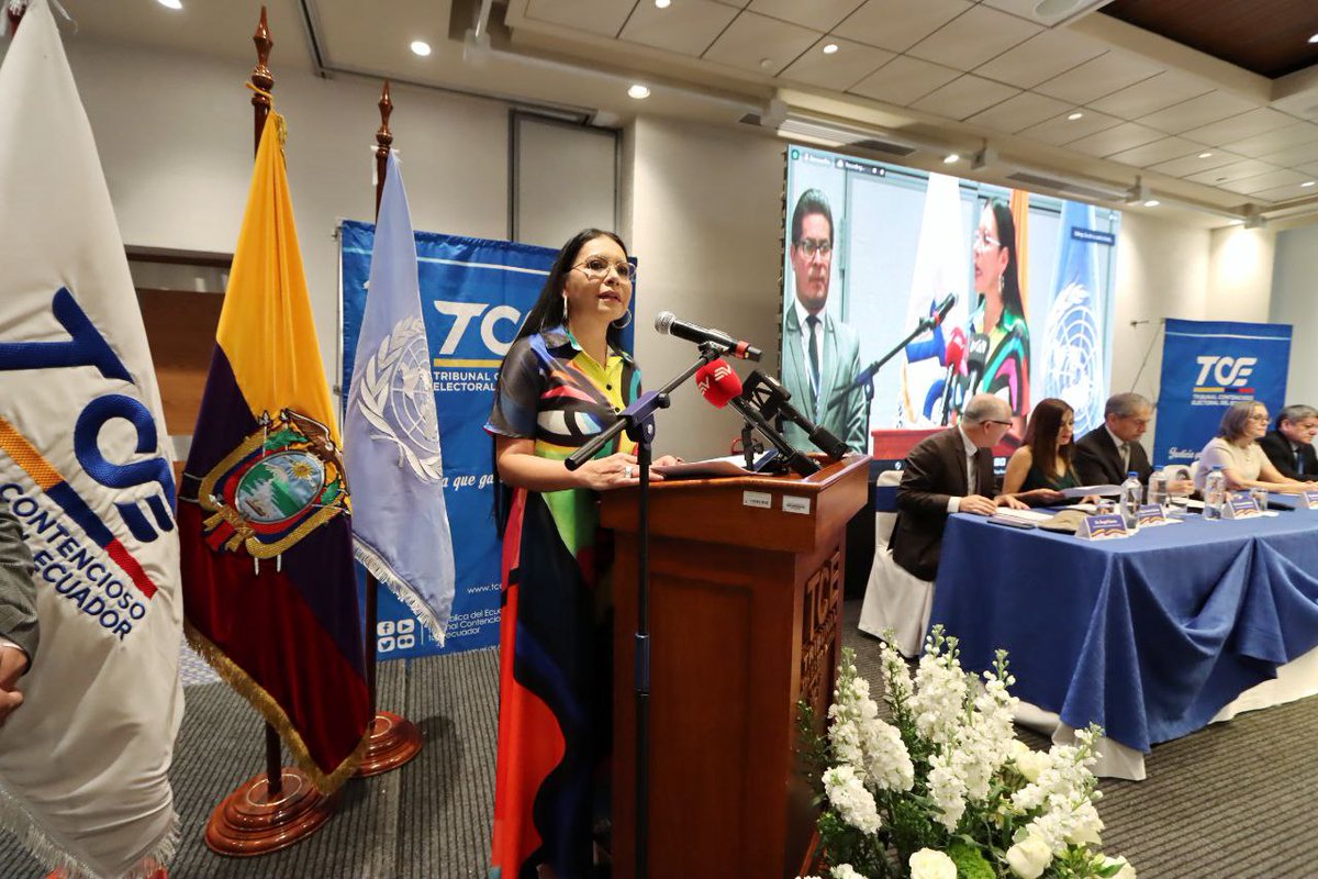 cnenapo's tweet photo. #DíaJusticiaElectoral ⚖️ | Nuestra presidenta, @DianaAtamaint, mencionó que el trabajo realizado desde la Función Electoral en el 🇪🇨, ha sido de manera coordinada y con la cooperación de organismos internacionales. https://t.co/zaiTJVjF64