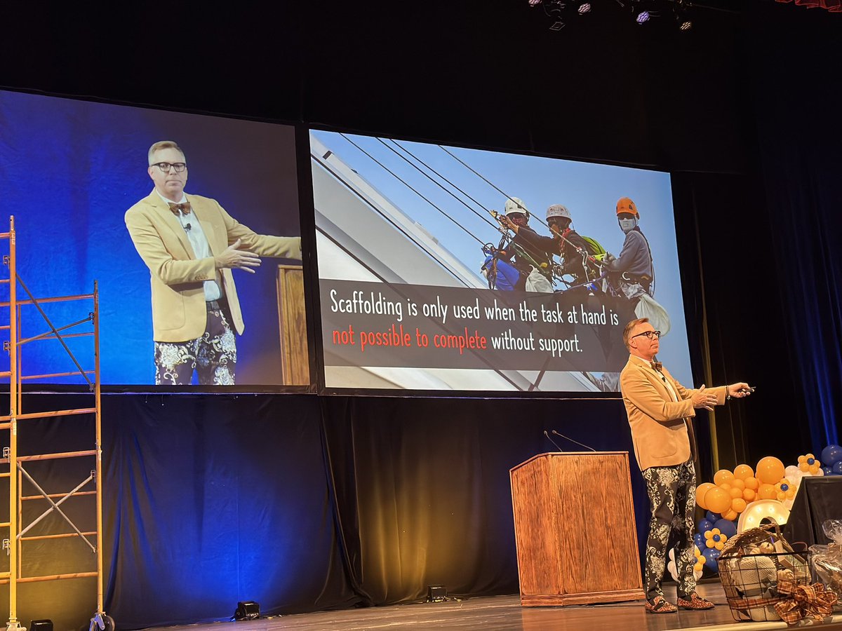 Scaffolding is only used when the task at hand is NOT possible to complete without support. - Dr. John Almarode #GACIS2023 <a href="/GACIS1971/">GACIS</a>