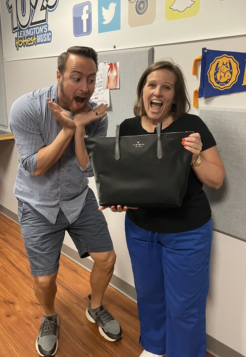 CMatthewsOnAir's tweet photo. I’ve had so much fun helping our Pick Your Purse winners select their brand new designer purses 👜 Shannon Wells of Lexington, like so many other winners, are just excited to treat themselves for once 😍 Another chance today, and all next week: Crack the Code, Pick Your Purse!!! https://t.co/zIETY9CyZS