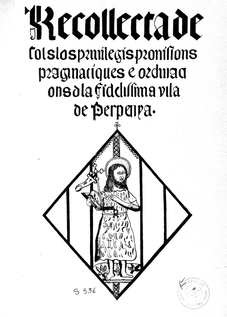 bibperpignan's tweet photo. Une nouvelle exposition à découvrir jusqu'au 5 novembre en salle patrimoine : les livres de droit dans les collections patrimoniales. Pour commencer un livre imprimé en 1510 à Perpignan par Johann Rosembach "Recollecta de tots los privilegis..."de la fidelissima vila de Perpenya" https://t.co/QWo91JQ1We