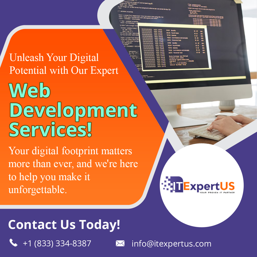 itexpertus's tweet image. Welcome to our Web Development Services! 🌐 At ITExpertUS we pride ourselves on being your trusted partner in navigating the dynamic landscape of the IT world.
📞 Contact us- +1 (833) 334-8387
📧 Email us- info@itexpertus.com
#webdevelopmentsolutions #itworldinsight #webdevexpert