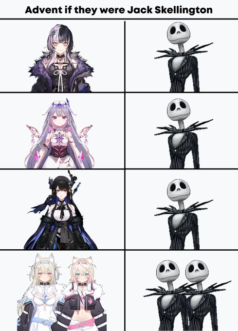 since it's almost the spooky month i wanted to share who I think advent would be if they were jack skellington.