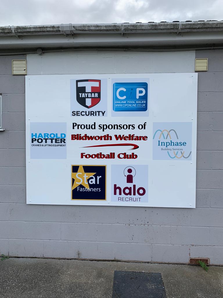 BlidworthFC's tweet photo. Last but not least an opportunity for your business to help us. We have 4 slots left on our multi sponsor board. You will have seen MOM awarded in front of the board each home game and these slots can be filled for £100.00 per season. Take advantage while you can https://t.co/EBeDnfDi0C