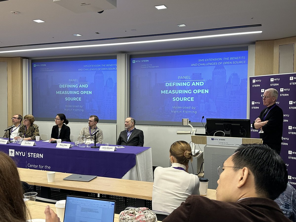 Frank Nagle (@frank_nagle) on Twitter photo First panel on Defining and Measuring #OpenSource w/ Martin Fleming, @ProfAroraAshish, <a href="/JamesBessen/">James Bessen</a>, <a href="/pcihon/">Peter Cihon</a>, <a href="/ran_zhuo_17/">Ran Zhuo</a>, and Carol Robbins from <a href="/NSF/">U.S. National Science Foundation</a> First panel on Defining and Measuring #OpenSource w/ Martin Fleming, @ProfAroraAshish, <a href="/JamesBessen/">James Bessen</a>, <a href="/pcihon/">Peter Cihon</a>, <a href="/ran_zhuo_17/">Ran Zhuo</a>, and Carol Robbins from <a href="/NSF/">U.S. National Science Foundation</a>
