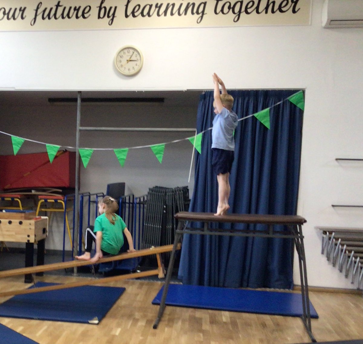Walnut class have enjoyed exploring shapes and creating sequences on the apparatus in gymnastics this week.