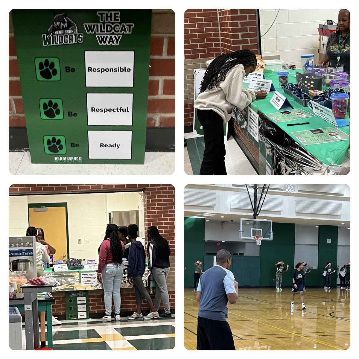 AvaLWill's tweet photo. RMS Fun Friday!Perfect attendance students vs. staff bball game & the Wildcat PBIS Store is open for business! #operateinexcellence https://t.co/0xYkY2kNgD