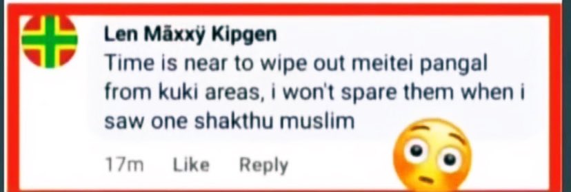 shougrakpam valentina chanu (@valerie_chanu) on Twitter photo Kuki threatening (meitei pangal)#muslim for supporting #Meitei
#ManipurViolence #SaveManipur #ManipurDemandsJustice #KukiWarCriminals #KukiAtrocities
<a href="/dhiraj_luwang/">Dhiraj Luwang Vlogs</a> <a href="/FagiShang/">Fagi Shang</a> <a href="/BijouThaangjam/">Bijou ThaangJam</a> <a href="/kangleipakhulk/">Kangleipak Hulk</a> <a href="/LaishramSoma/">Soma Laishram</a> <a href="/BalaHijam___/">Bala Hijam</a> <a href="/pearsapam57/">Pearsapam</a> <a href="/Mangka1Mangka/">Mangka Mayanglambam</a> Kuki threatening (meitei pangal)#muslim for supporting #Meitei
#ManipurViolence #SaveManipur #ManipurDemandsJustice #KukiWarCriminals #KukiAtrocities
<a href="/dhiraj_luwang/">Dhiraj Luwang Vlogs</a> <a href="/FagiShang/">Fagi Shang</a> <a href="/BijouThaangjam/">Bijou ThaangJam</a> <a href="/kangleipakhulk/">Kangleipak Hulk</a> <a href="/LaishramSoma/">Soma Laishram</a> <a href="/BalaHijam___/">Bala Hijam</a> <a href="/pearsapam57/">Pearsapam</a> <a href="/Mangka1Mangka/">Mangka Mayanglambam</a>