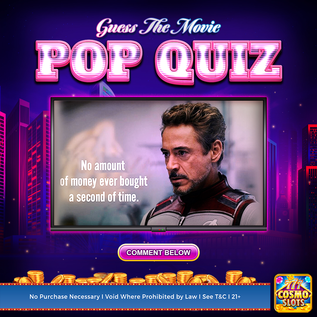 CosmoSlots's tweet image. 🎬🤩 Lights, camera, QUIZ!
Guess the movie name and you could WIN!
🍿🎰 Join the cinematic fun now! 💰- cosmoonlineslots.com
#CosmoSlots #GuessTheMovie #WinBig #slots #bonus #casino #games