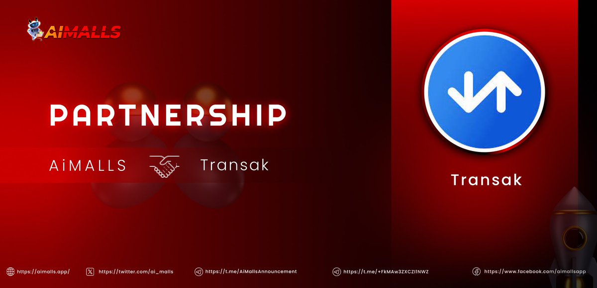 ai_malls's tweet photo. 🌐 Join us in celebrating a milestone moment! AiMalls proudly announces our formal partnership with @Transak, a global leader in crypto payment solutions. 🤝💼

🚀 This collaboration signifies our commitment to delivering top-notch services to our valued users. With Transak's expertise, we're gearing up to provide you with a shopping experience like never before! 🛍✨

🌎 Users can buy $AIT using crypto such as: BNB, BUSD or USDT
💳 Buy $AIT and pay with cards, bank transfers or 20+ payment options on our upcoming Public Sale! Oct 03, 2023 01:00 PM UTC thru Transak!

Read it all here: https://t.co/lNzKA9DTwC

Stay tuned for exciting updates and innovations coming your way. Together, we're shaping the future of online shopping. 🌟💪

#AiMalls #AIT #Transak #Partnership #Innovation #OnlineShopping #AI #Blockchain #Ecommerce #Platform #Store #App