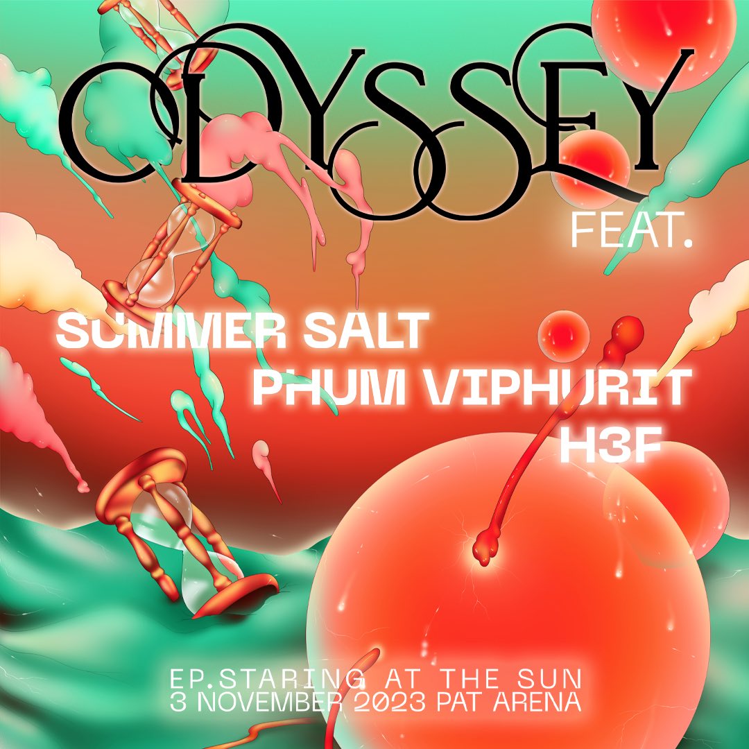 official_h3f's tweet photo. Super excited to be sharing the stage with @_summer_salt_ &amp; @phumviphurit for the first ever @odyssey.concert ! 
We’ve got a show full of surprise for you all ⚡️
See you all at PAT Arena 
3 / 11 / 2023
Lock the dates and grab ur tix now on @ticketmelon and come enjoyed the show ! https://t.co/LssMnIHC3h