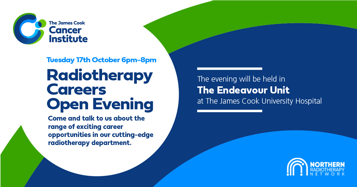 Are you an aspiring therapeutic radiographer and want to join a leading centre delivering cutting-edge radiotherapy? If yes, join our radiotherapy careers open evening on Tuesday 17 October from 6pm to 8pm in the endeavour unit at #JamesCookHospital.
#SteesJOBS #MiddlesbroughJOBS