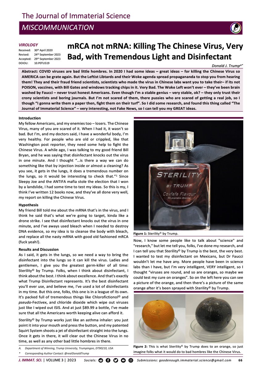 The Journal of Immaterial Science tweet media