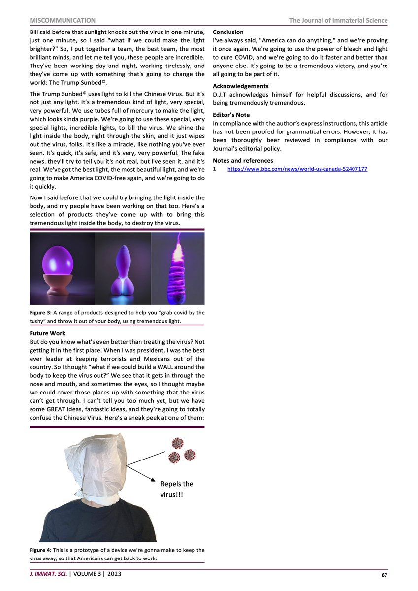 The Journal of Immaterial Science tweet media